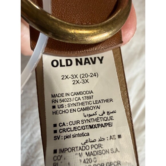 NEW Old Navy Women's Laser Cut Faux-Leather Belt Brown Size 2X-3X - Picture 6 of 11